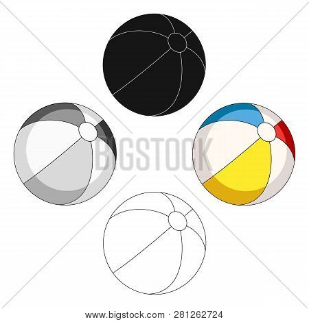 Inable Multicolored Ball.summer Rest Single Icon In Cartoon Style Vector Symbol Stock Illustration.