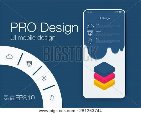 Mobile Phone Application For Analytics. Stock Vector
