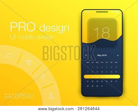 Mobile Phone Application For Analytics. Stock Vector
