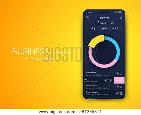 Mobile Phone Application For Analytics. Stock Vector