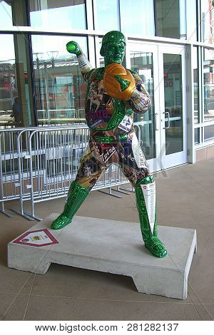 Minneapolis, Minnesota - April 21: Catcher Joe Mauer Statue At Target Field, Home Of The Minnesota T