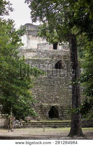 The Mayan Pyramid of Dzibanche on the Yucatan Peninsula of Mexico.