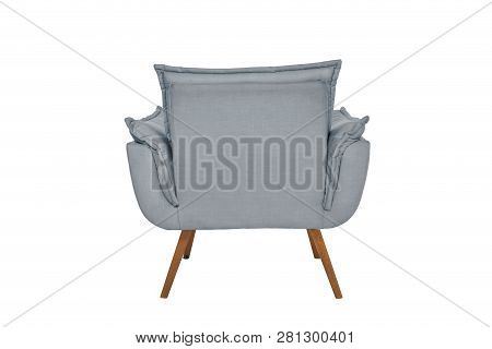 Fabric And Wood Armchair Modern Designer