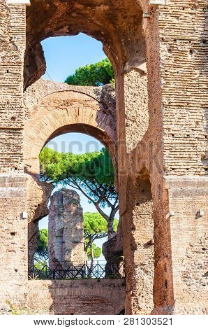Rome, Italy - November 17, 2018: The Domus Severiana Is The Modern Name Given To The Final Extension