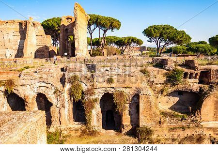 Rome, Italy - November 17, 2018: The Domus Severiana Is The Modern Name Given To The Final Extension