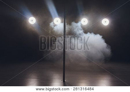 Interior Of Modern Dancing Studio For Pole Dancing Only.