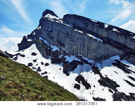 Alpine Peak Zuestoll In The Churfirsten Mountain Range, Between The Toggenburg Region And Lake Walen