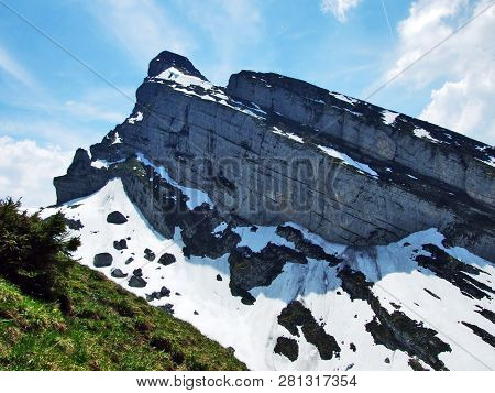 Alpine Peak Zuestoll In The Churfirsten Mountain Range, Between The Toggenburg Region And Lake Walen