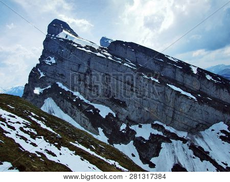 Alpine Peak Zuestoll In The Churfirsten Mountain Range, Between The Toggenburg Region And Lake Walen