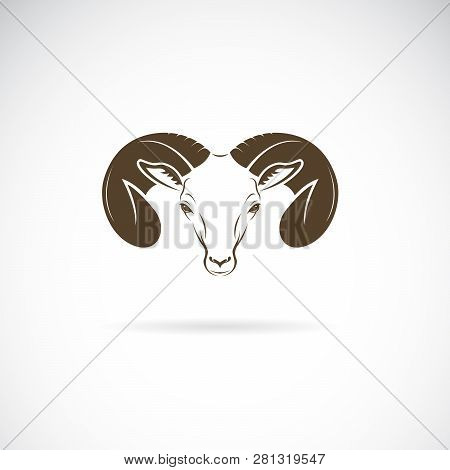 Vector Of Ram Head Or Mountain Sheep Design On White Background., Goat Icon., Wild Animals. Easy Edi