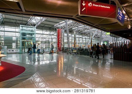 DUSSELDORF, GERMANY - CIRCA SEPTEMBER, 2018: interior shot of Dusseldorf airport.