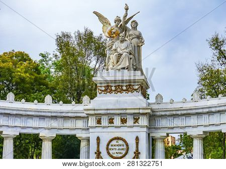 President Benito Juarez Hemicyle Monument Mexico City Mexico. Juarez Is The Abraham Lincoln Of Mexic