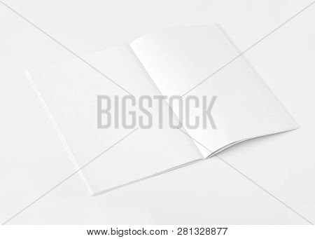 White Blank Mock Up Template For Magazine, Brochure, Notebook And Book, Ready For Your Design Presen