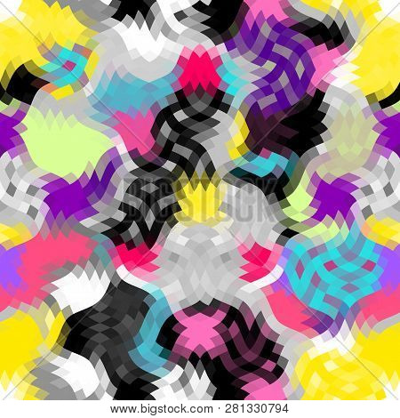Geometric Wavy Abstract Pattern. Polygonal Square Background.