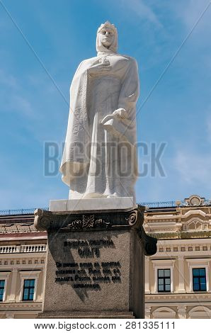 Kyiv, Ukraine, Europe - June 10, 2018: Grand Duchess Olga Monument - Part Of The Sculptural Group On