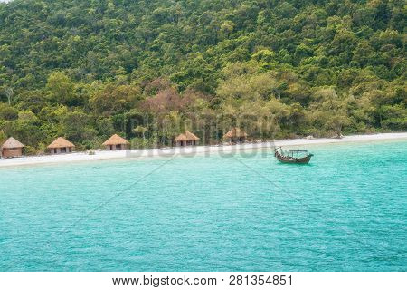 White Sand Beach On Koh Rong Island In Cambodia