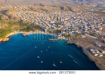 Aerial View Of Tarrafal Beach In Santiago Island In Cape Verde - Cabo Verde