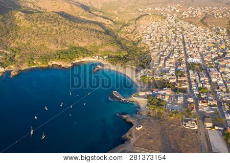 Aerial View Of Tarrafal Beach In Santiago Island In Cape Verde - Cabo Verde