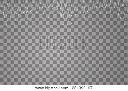 Vector Illustration Rain Isolated On A Transparent Background