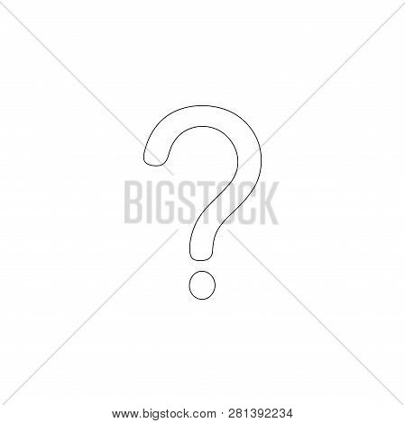 Question Mark. Simple Flat Vector Icon Illustration. Outline Line Symbol - Editable Stroke