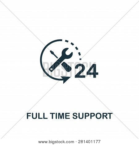 Full Time Support Icon. Premium Style Design From Web Hosting Icon Collection. Pixel Perfect Full Ti