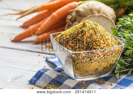 Seasoning Spices Condiment Vegeta From Dehydrated Carrot Parsley Celery Parsnips And Salt With Or Wi