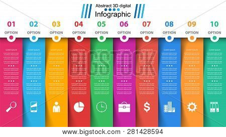 Business Papr Infographic. Ten Items. Vector Eps 10