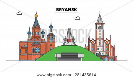 Russia, Bryansk. City Skyline: Architecture, Buildings, Streets, Silhouette, Landscape, Panorama. Fl