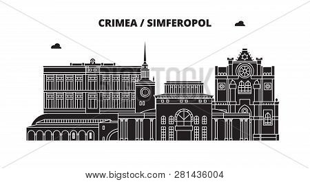 Russia, Crimea, Simferopol. City Skyline: Architecture, Buildings, Streets, Silhouette, Landscape, P