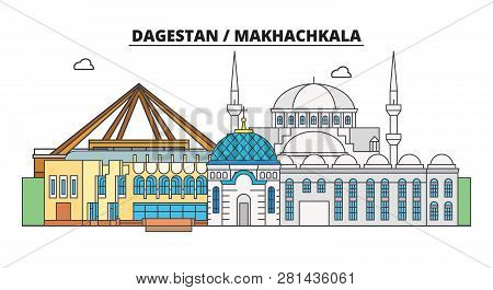 Russia, Dagestan, Makhachkala. City Skyline: Architecture, Buildings, Streets, Silhouette, Landscape