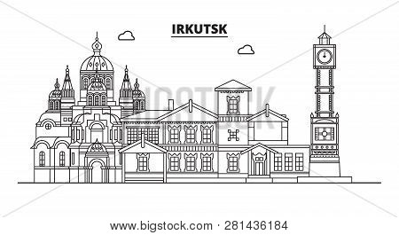 Russia, Irkutsk. City Skyline: Architecture, Buildings, Streets, Silhouette, Landscape, Panorama, La