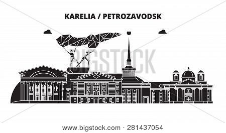 Russia, Karelia, Petrozavodsk. City Skyline: Architecture, Buildings, Streets, Silhouette, Landscape
