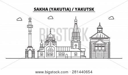 Russia, Sakha Yakutia , Yakutsk. City Skyline: Architecture, Buildings, Streets, Silhouette, Landsca