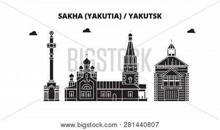 Russia, Sakha Yakutia , Yakutsk. City Skyline: Architecture, Buildings, Streets, Silhouette, Landsca