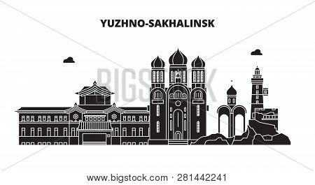 Russia, Yuzhno-sakhalinsk. City Skyline: Architecture, Buildings, Streets, Silhouette, Landscape, Pa