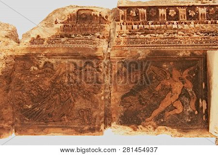 Baalbek - Ornaments In The Bacchus Temple; Ancient Phoenician City; Known As Heliopolis During The H