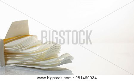 Hygienic Daily Ultra-thin Panty Liners On A White Background
