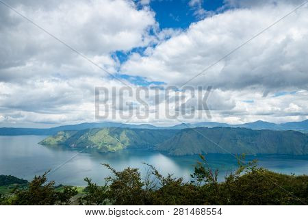 Lake Toba Landscape In Tuktuk, North Sumattra, Indonesia. Lake Toba Is A Popular Tourist Destination