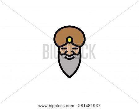 An Indian Man With A Large Beard And Wearing A Mantle Logo
