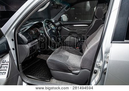 Novosibirsk, Russia - November 20, 2018:  Citroen Ds, Close-up Of The Dashboard, Seats And Steering 