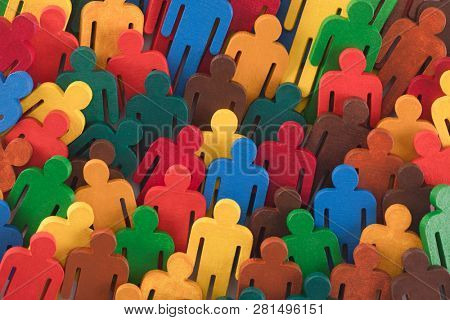 Colorful painted group of people figures 