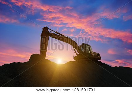 Construction Equipment. Business Construction. Construction Site On Sky Background.