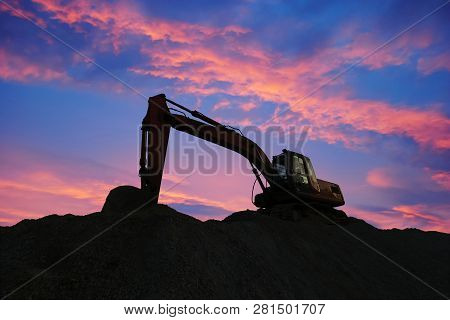 Construction Equipment. Business Construction. Construction Site On Sky Background.