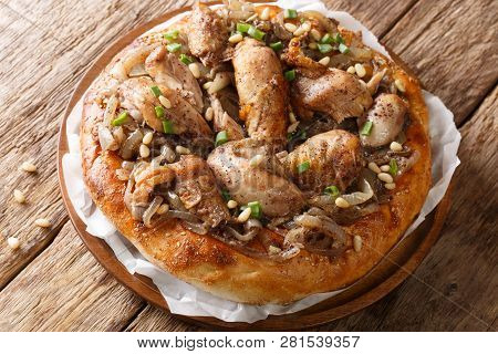 Palestinian Musakhan Or Sumac Chicken Closeup On The Table. Horizontal