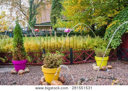 Helsinki, Finland - October 12, 2018: Having Fun At Amusement Park Linnanmaki In Helsinki, Finland.