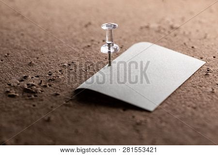 Horizontal Cork Board With Many, Sticky Notes Pinned