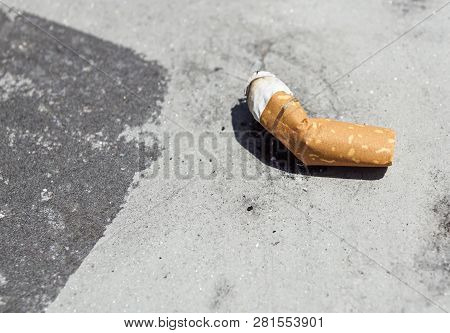 View Of The Cigarettes And Tobacco. Tobacco Contains The Alkaloid Nicotine, Which Is A Stimulant, An