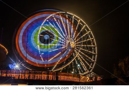 Helsinki, Finland -october 12, 2018: The Carnival Of Light Event At The Linnanmaki Amusement Park In