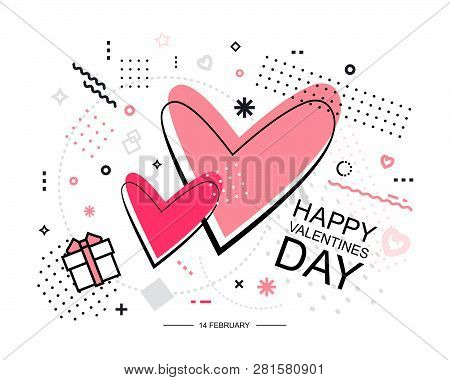 Happy Valentine's Day Card Or Background.
