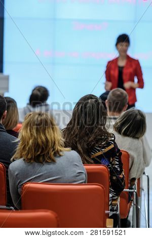 Moscow, Russia - January, 22, 2019: image of the Conference
